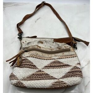 Myra Bag Crossbody Purse Triangles Western Cow Hide Shoulder Bag